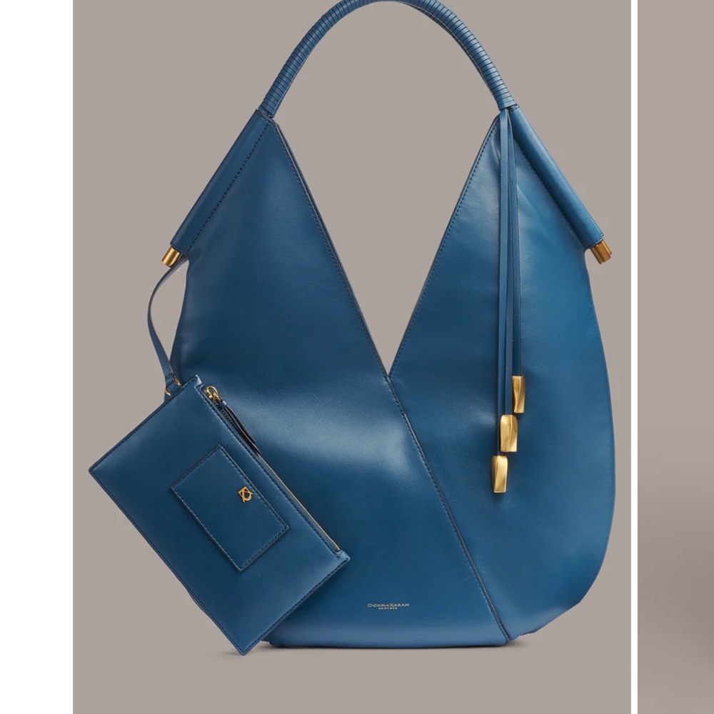 Donna Karan Blue Hobo Bag with Pouch